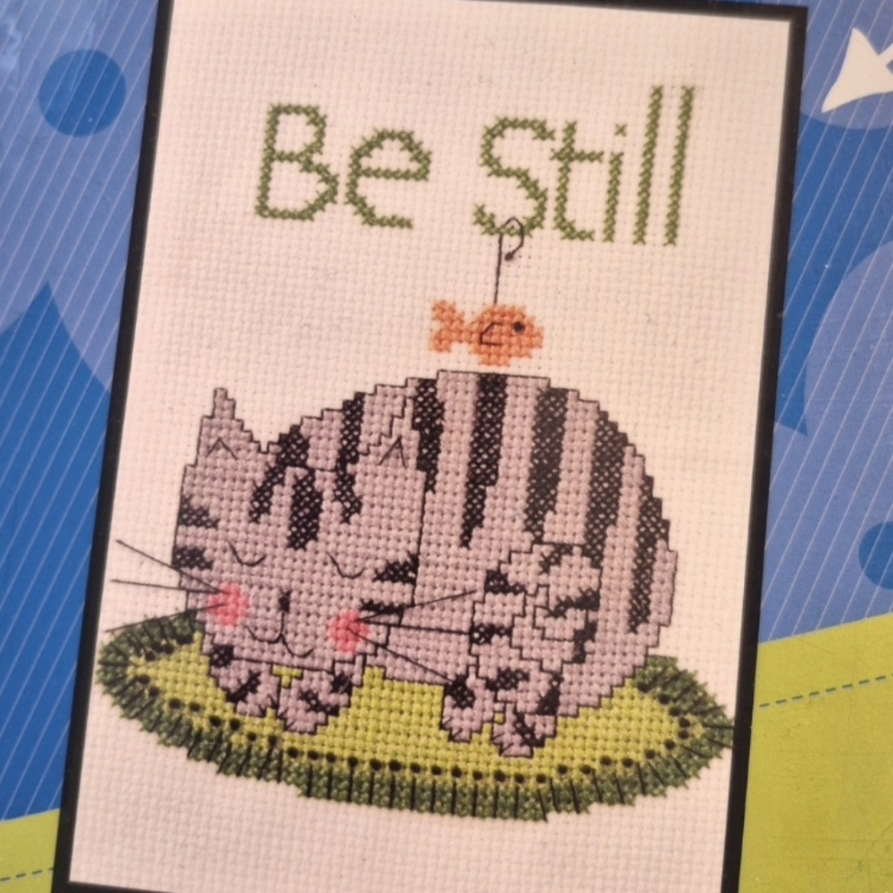 Bucilla My 1st Stitch Kit -Be Still Striped Cat Design